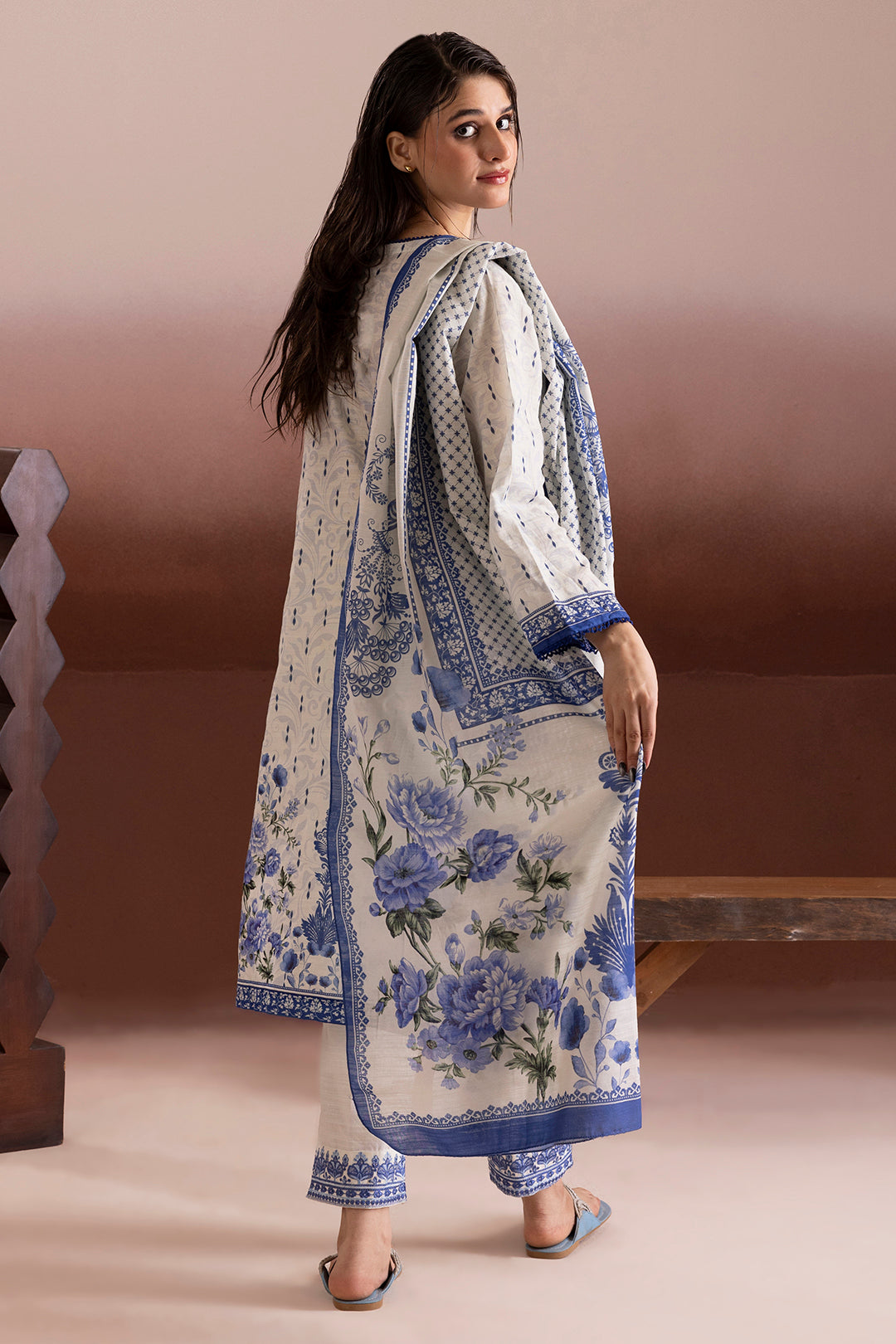 Embroidered Kurta Dupatta Trouser - 3174