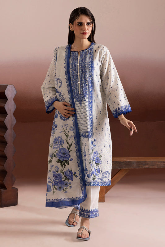 Embroidered Kurta Dupatta Trouser - 3174