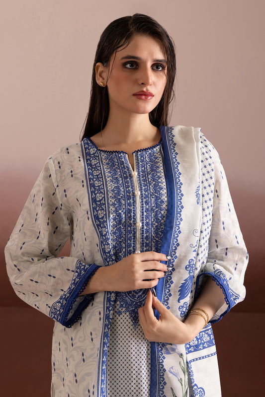 Embroidered Kurta Dupatta Trouser - 3174