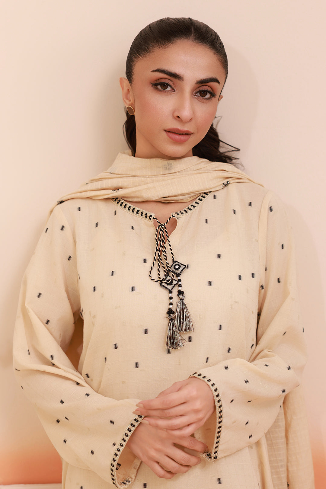 Embroidered Kurta Dupatta Trouser - 3353
