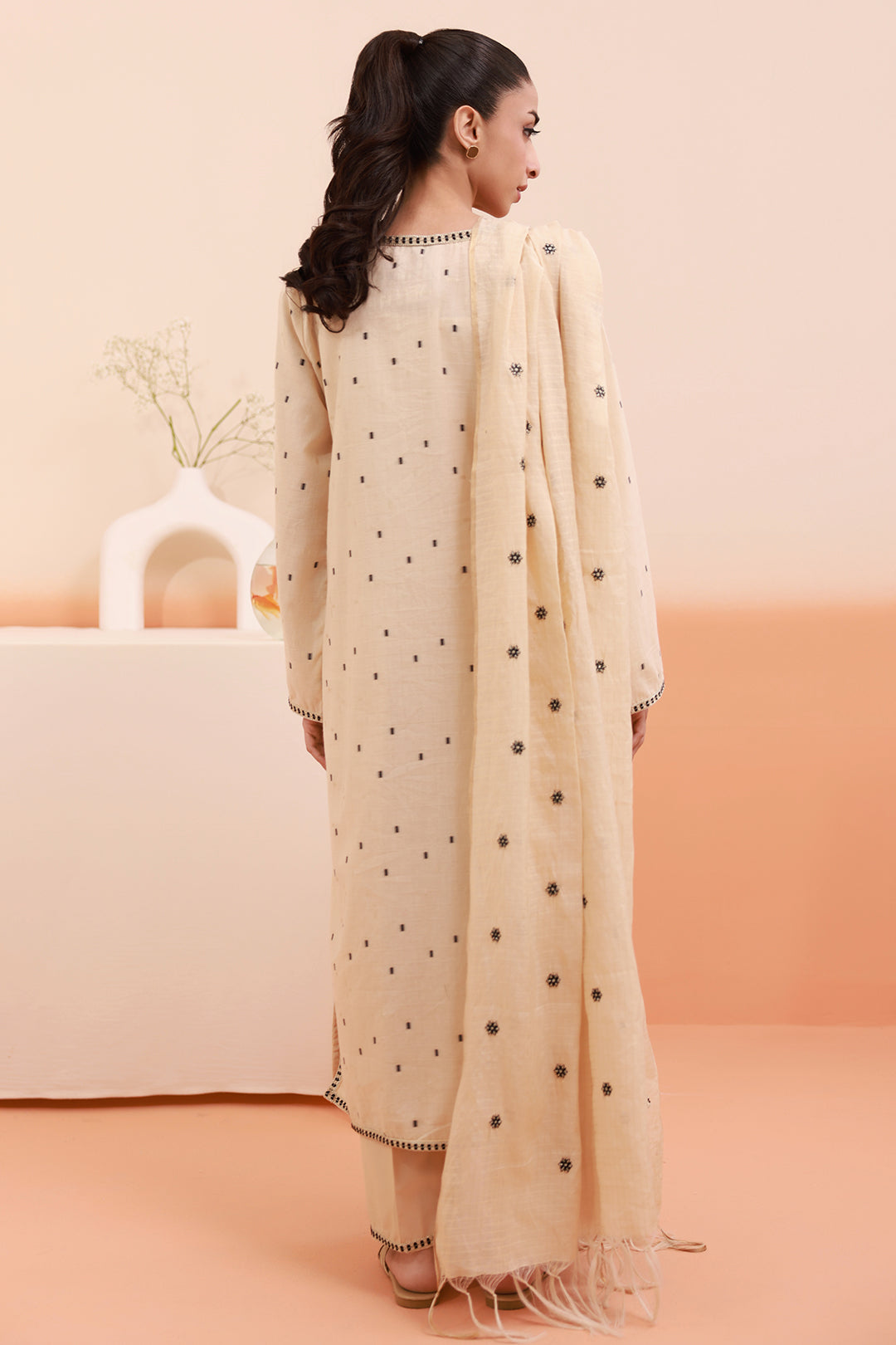 Embroidered Kurta Dupatta Trouser - 3353