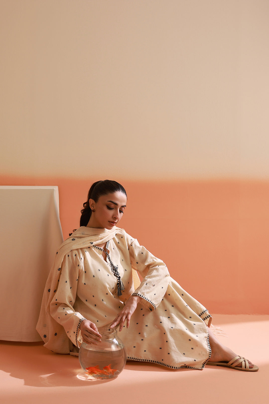 Embroidered Kurta Dupatta Trouser - 3353