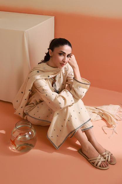 Embroidered Kurta Dupatta Trouser - 3353