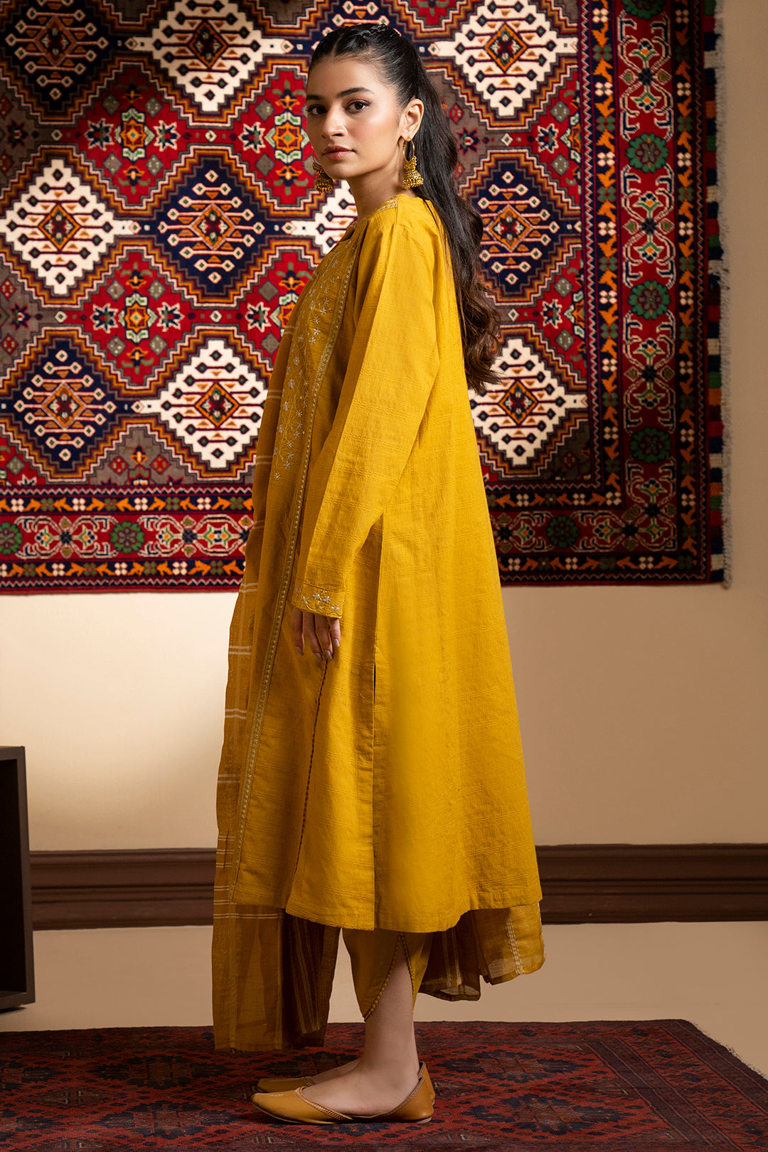 Embroidered Kurta Dupatta Trouser - 3354