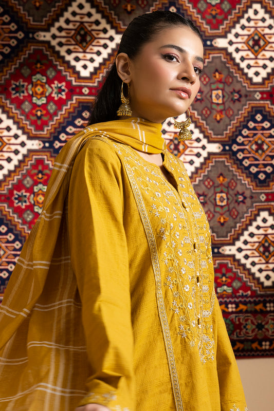 Embroidered Kurta Dupatta Trouser - 3354
