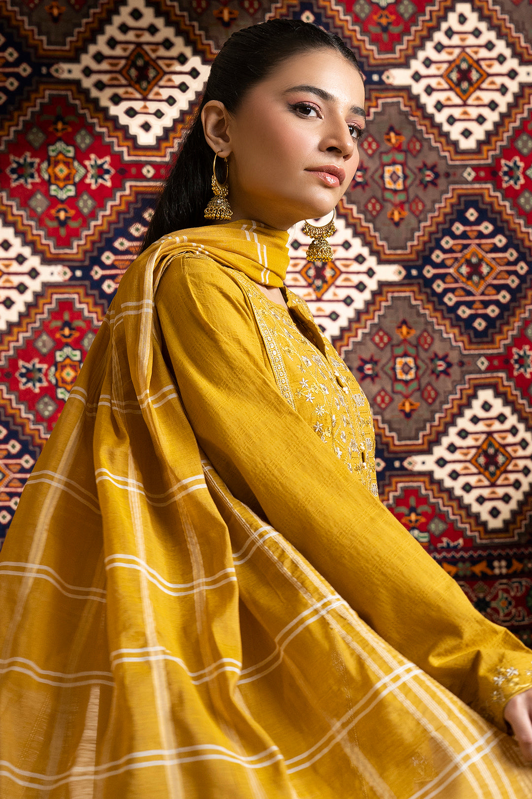 Embroidered Kurta Dupatta Trouser - 3354