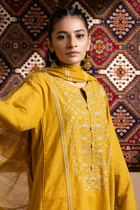Embroidered Kurta Dupatta Trouser - 3354