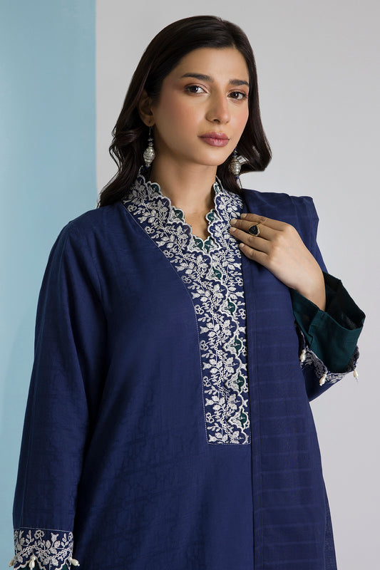 Embroidered Kurta Dupatta Trouser - 3355