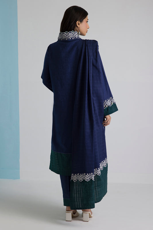 Embroidered Kurta Dupatta Trouser - 3355