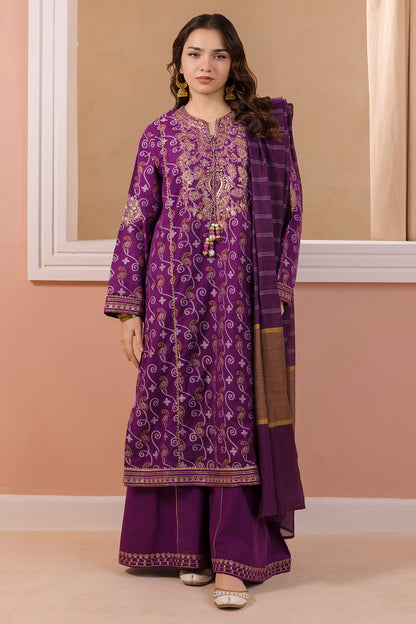 Embroidered Kurta Dupatta Trouser - 3356