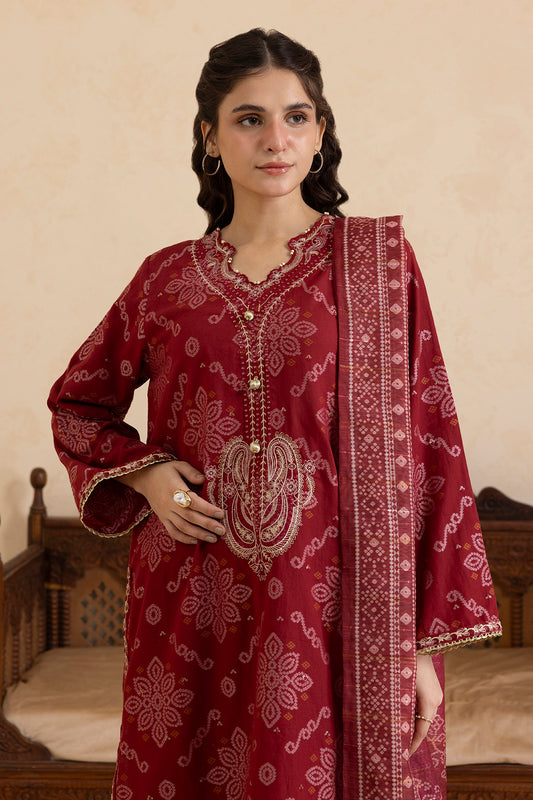 Embroidered Kurta Dupatta Trouser - 3357