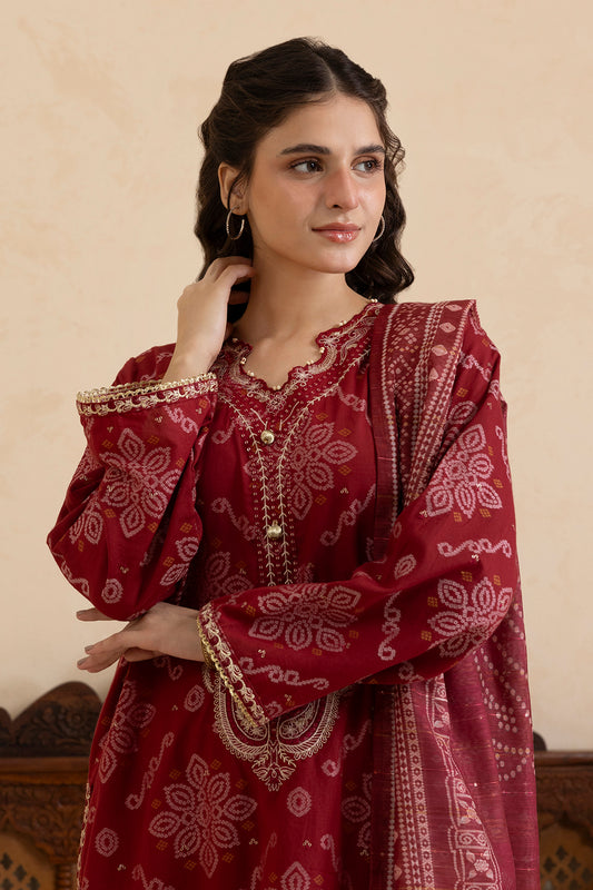 Embroidered Kurta Dupatta Trouser - 3357