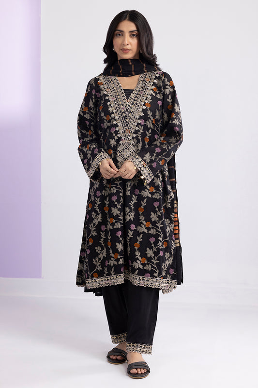 Embroidered Kurta Dupatta Trouser - 3358