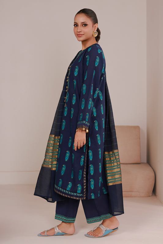 Embroidered Kurta Dupatta Trouser - 3359