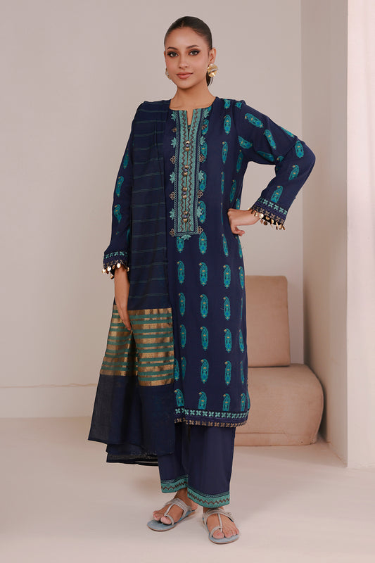 Embroidered Kurta Dupatta Trouser - 3359
