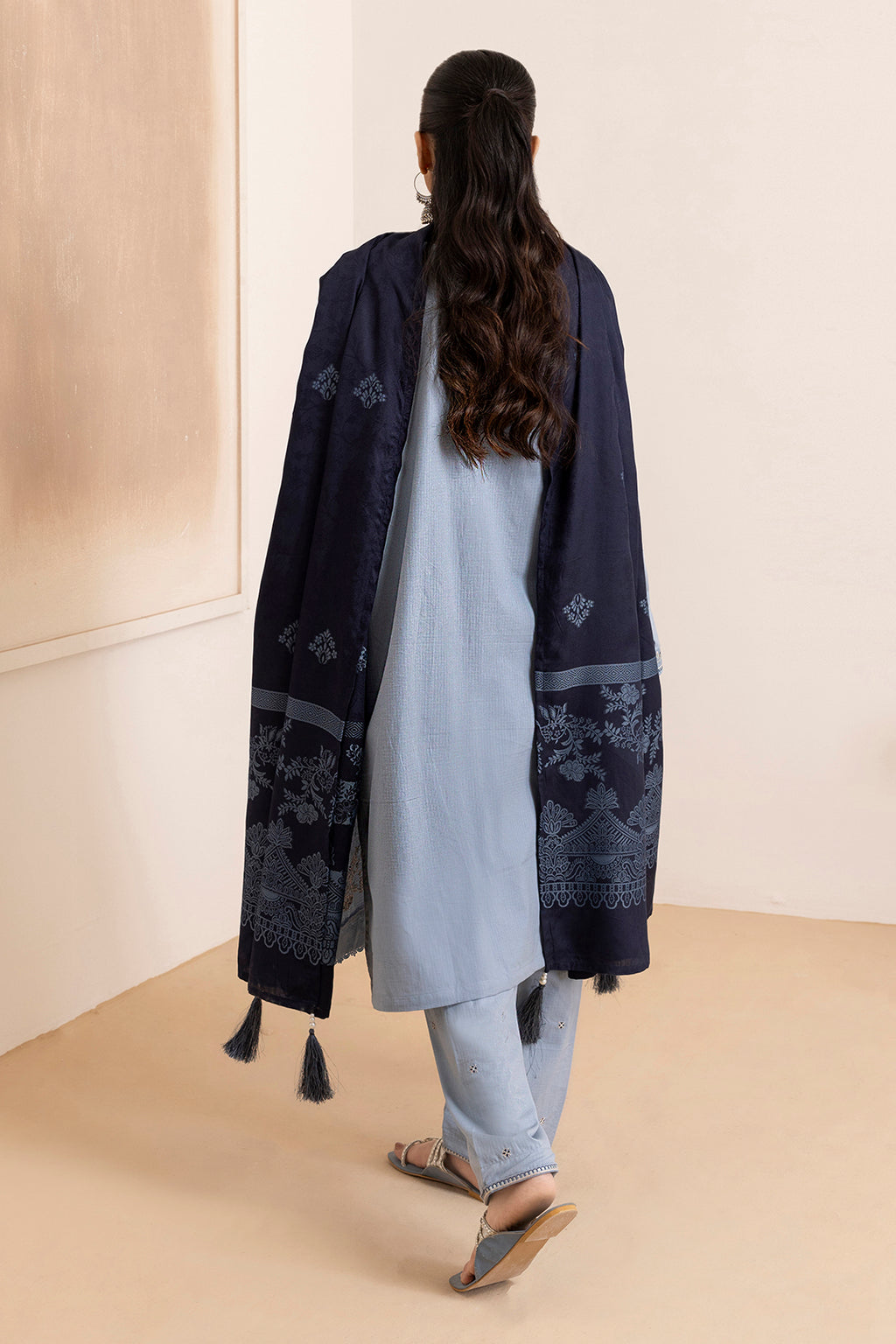 Embroidered Kurta Dupatta Trouser - 3370