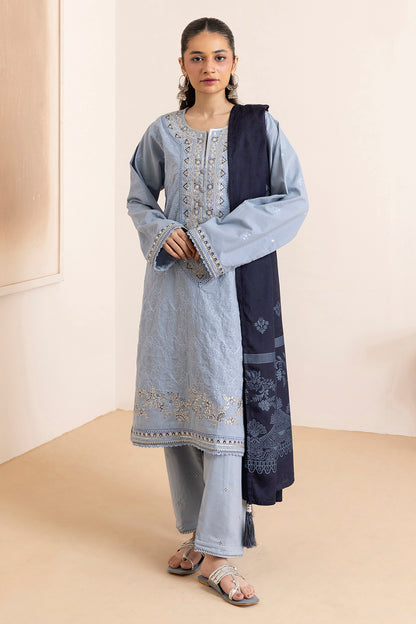 Embroidered Kurta Dupatta Trouser - 3370