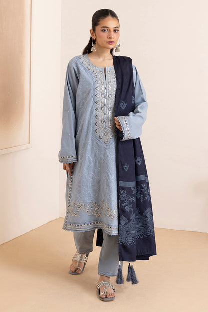 Embroidered Kurta Dupatta Trouser - 3370