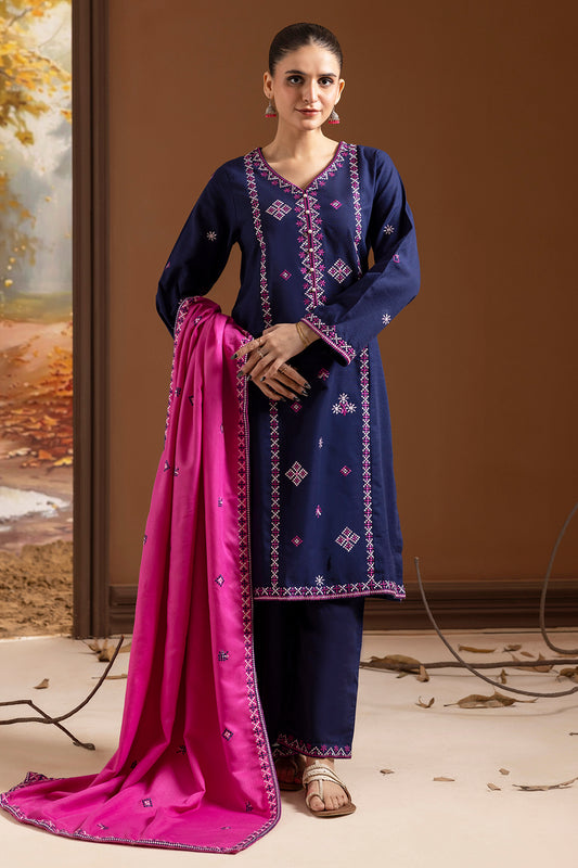 Embroidered Kurta Dupatta Trouser - 3373