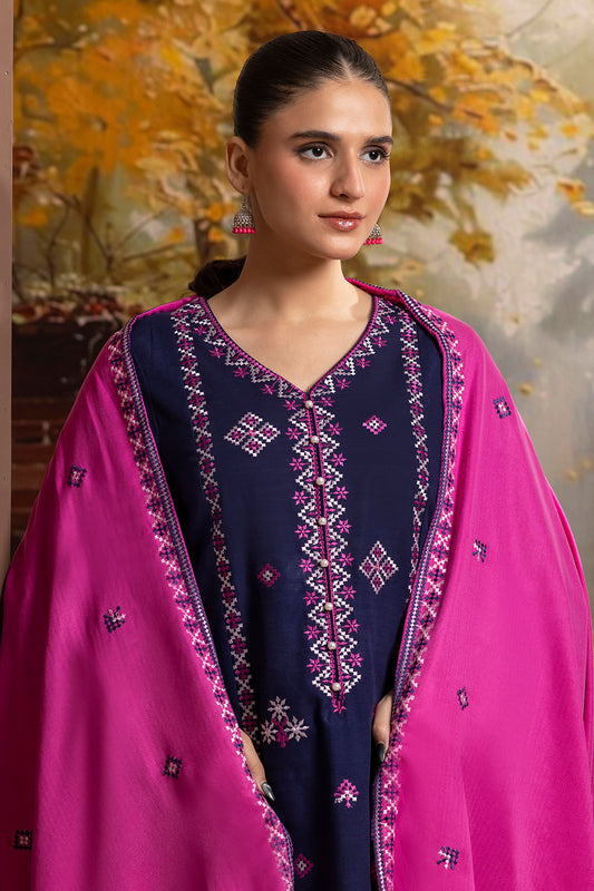 Embroidered Kurta Dupatta Trouser - 3373