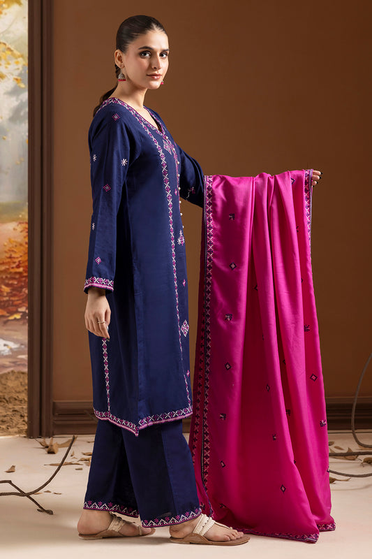Embroidered Kurta Dupatta Trouser - 3373