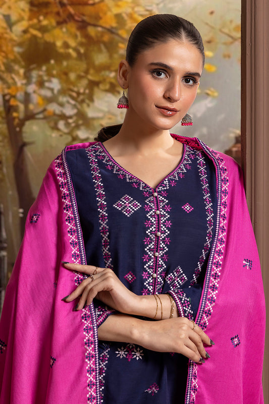 Embroidered Kurta Dupatta Trouser - 3373