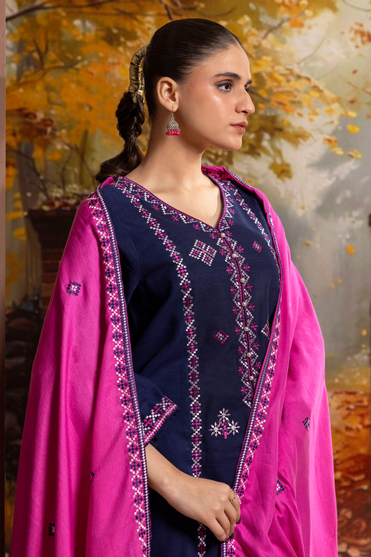 Embroidered Kurta Dupatta Trouser - 3373