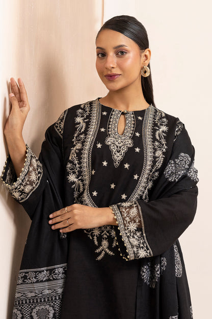 Embroidered Kurta Shawl Trouser - 3374