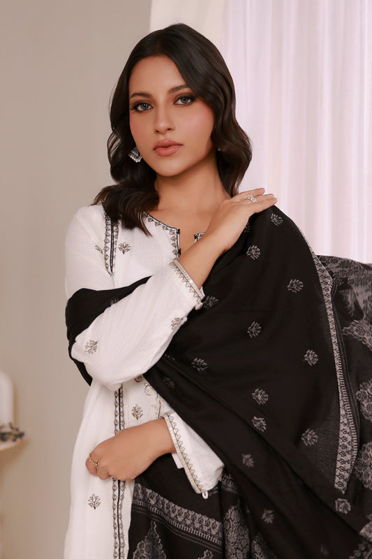 Embroidered Kurta Dupatta Trouser - 3376