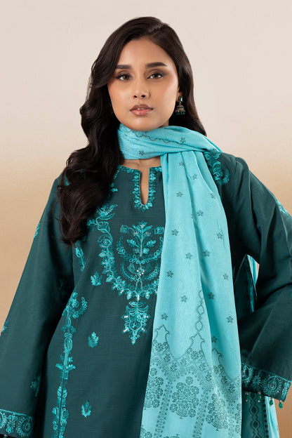 Embroidered Kurta Dupatta Trouser - 3378