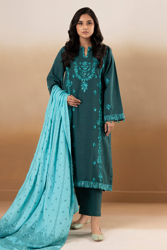 Embroidered Kurta Dupatta Trouser - 3378
