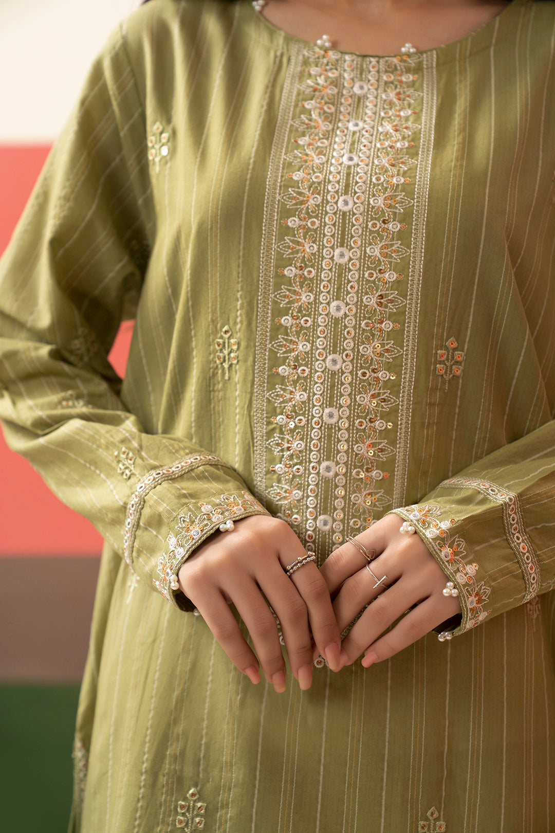 Embroidered Kurta Dupatta Trouser - 3388