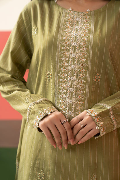 Embroidered Kurta Dupatta Trouser - 3388
