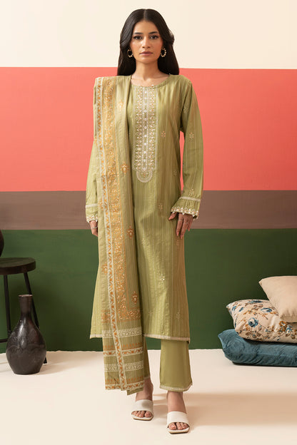 Embroidered Kurta Dupatta Trouser - 3388