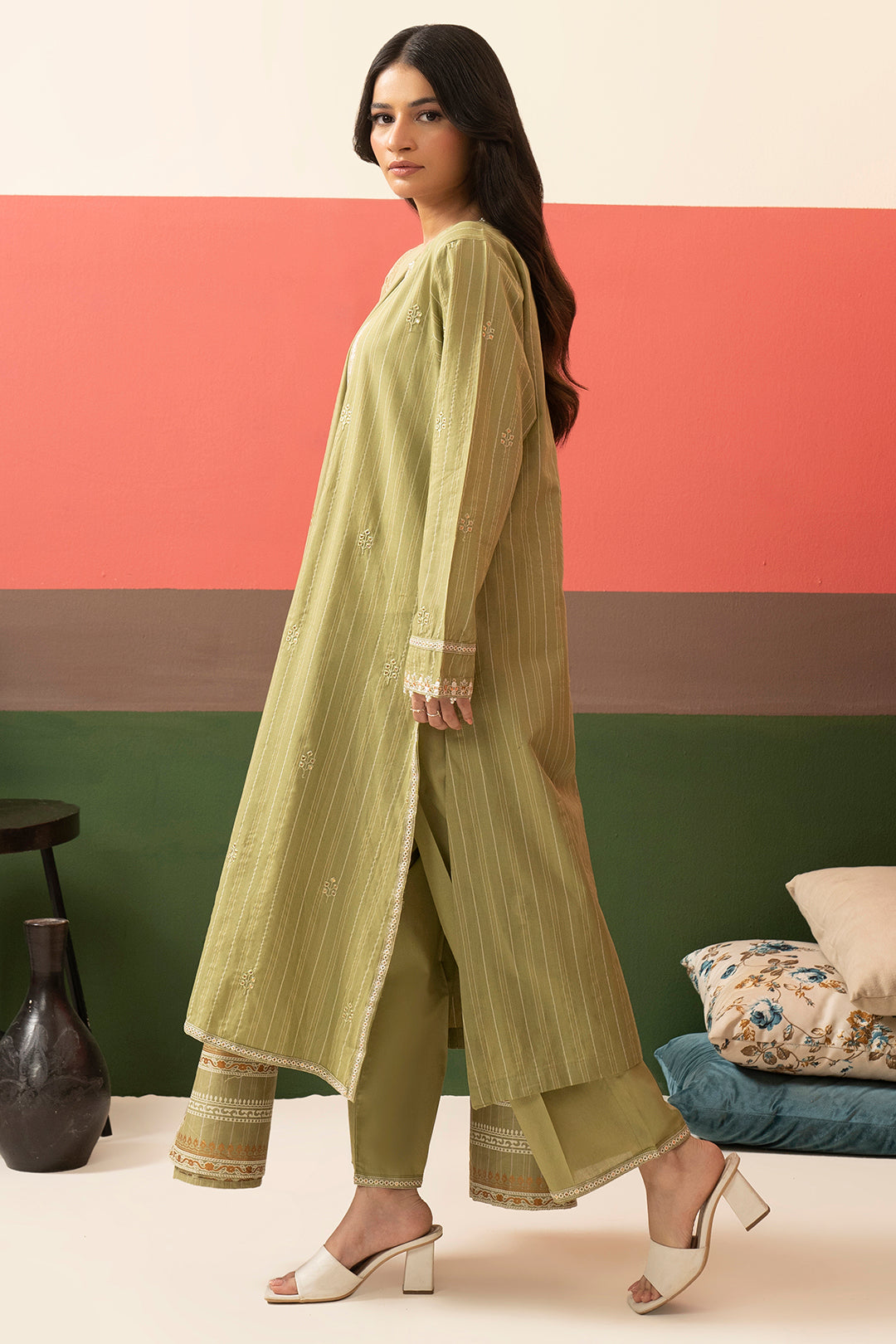 Embroidered Kurta Dupatta Trouser - 3388
