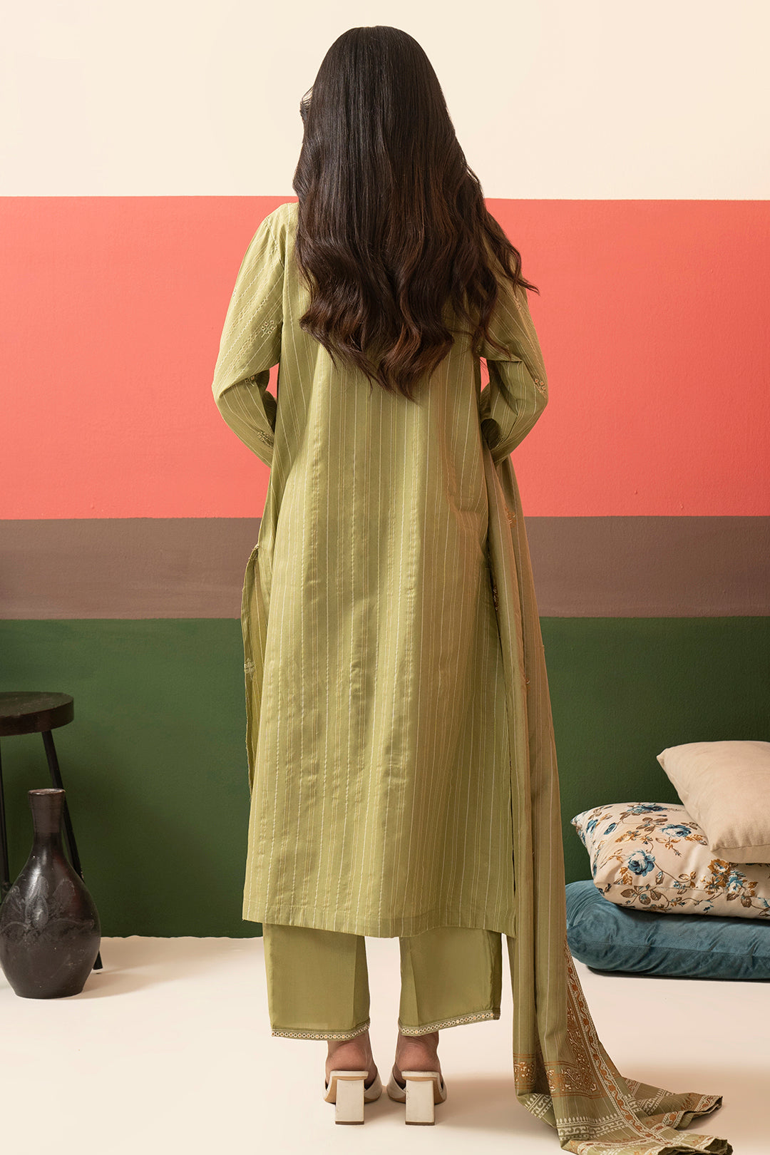 Embroidered Kurta Dupatta Trouser - 3388