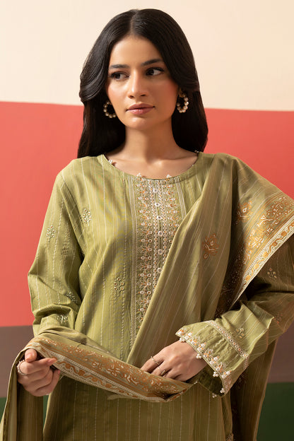 Embroidered Kurta Dupatta Trouser - 3388