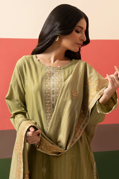 Embroidered Kurta Dupatta Trouser - 3388
