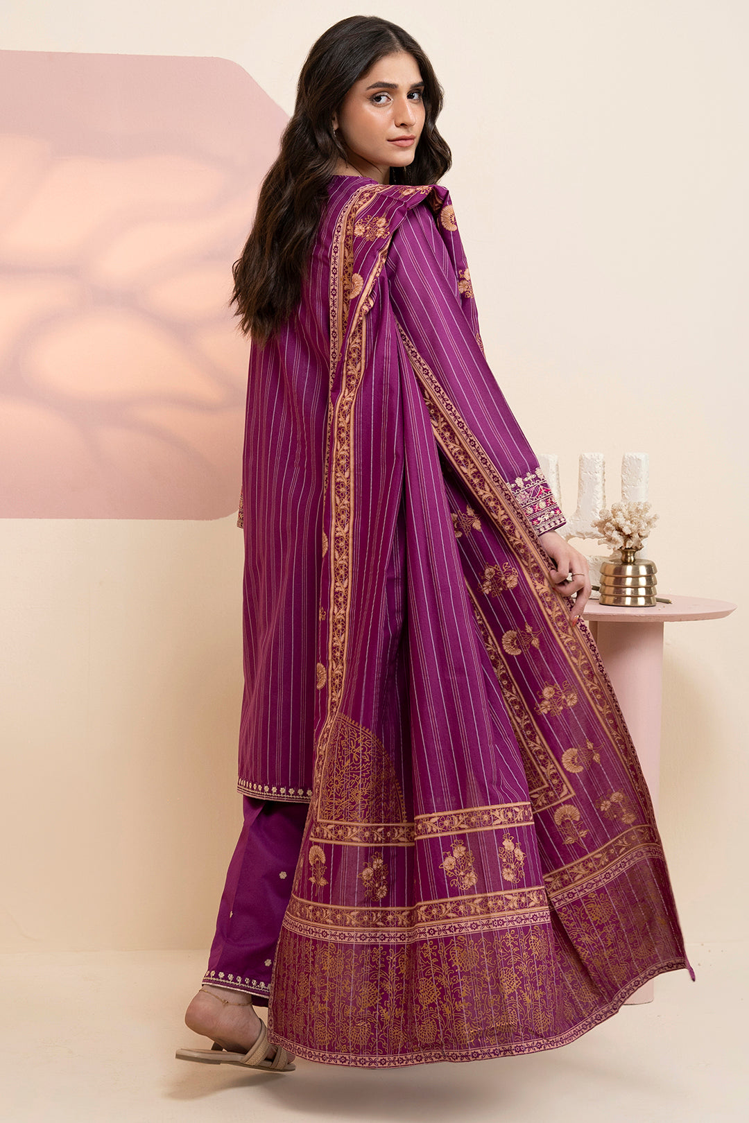 Embroidered Kurta Dupatta Trouser - 3389