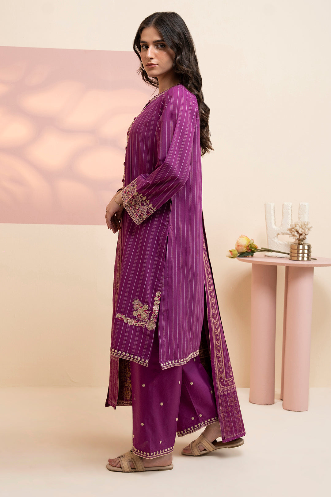 Embroidered Kurta Dupatta Trouser - 3389