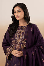 Embroidered Kurta Shawl Trouser - 3393