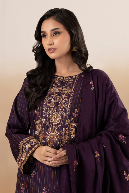 Embroidered Kurta Shawl Trouser - 3393