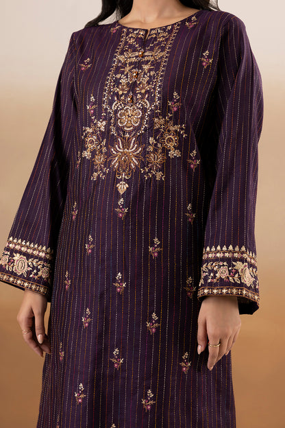 Embroidered Kurta Shawl Trouser - 3393