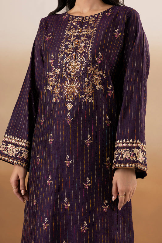 Embroidered Kurta Shawl Trouser - 3393