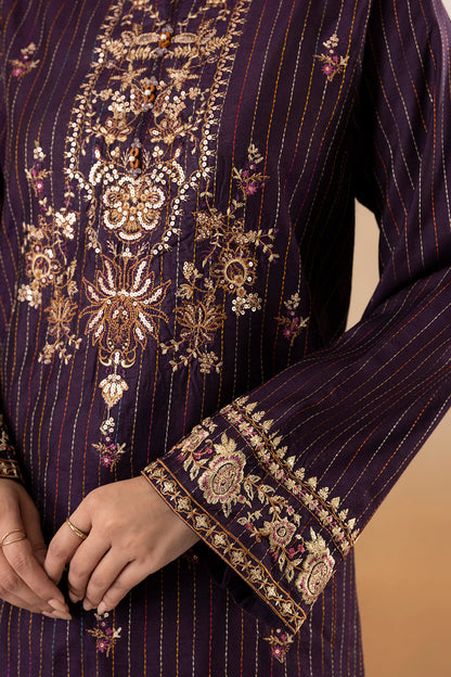 Embroidered Kurta Shawl Trouser - 3393