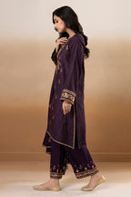 Embroidered Kurta Shawl Trouser - 3393