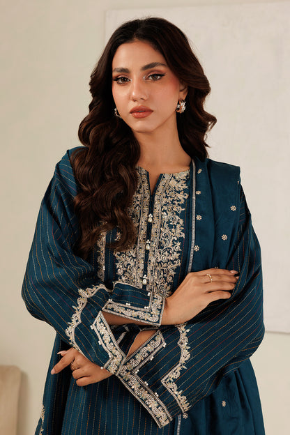 Embroidered Kurta Dupatta Trouser - 3394