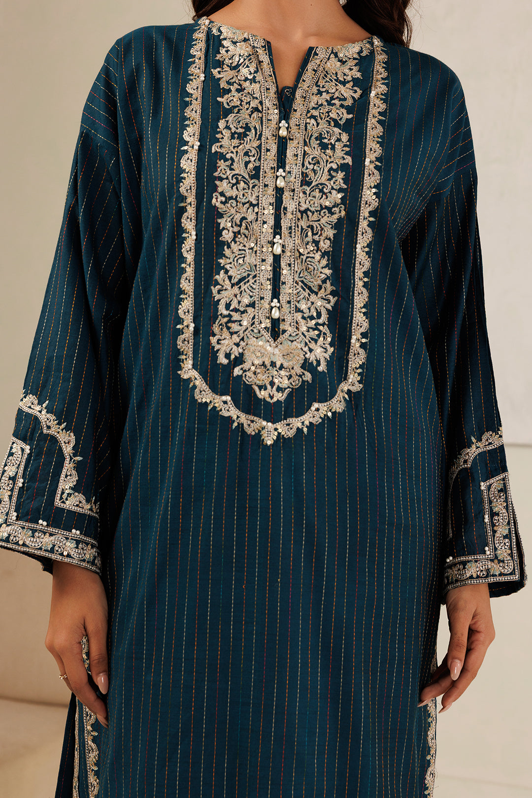 Embroidered Kurta Dupatta Trouser - 3394