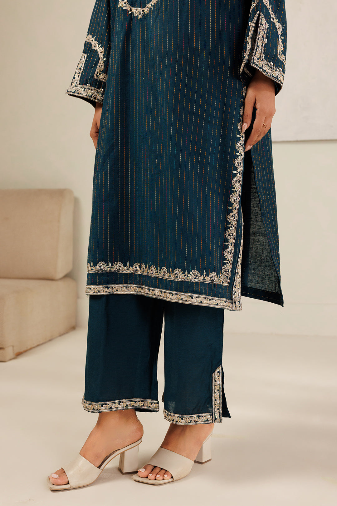 Embroidered Kurta Dupatta Trouser - 3394