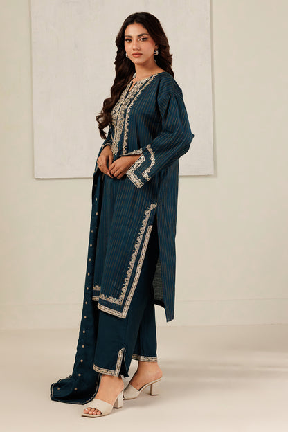 Embroidered Kurta Dupatta Trouser - 3394